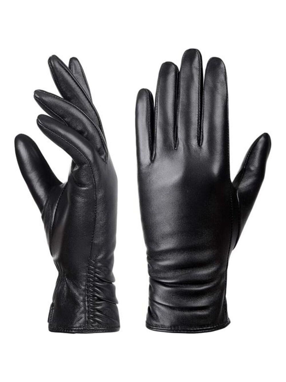 Womens Leather Gloves Winter Touchscreen Warm Driving Lambskin Genuine Leather